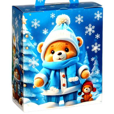 Детский новогодний подарок в картонной упаковке весом 750 грамм